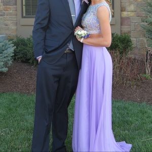 Lavender Two Piece Prom Dress